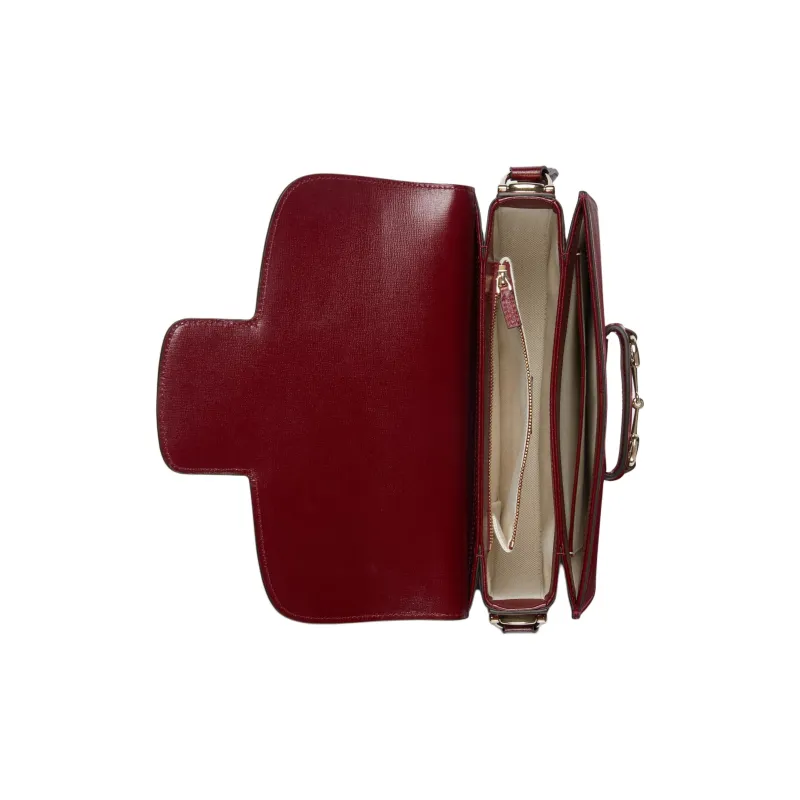 GUCCI Horsebit 1955 Leather Handbag, Shoulder Bag Women's Red-6