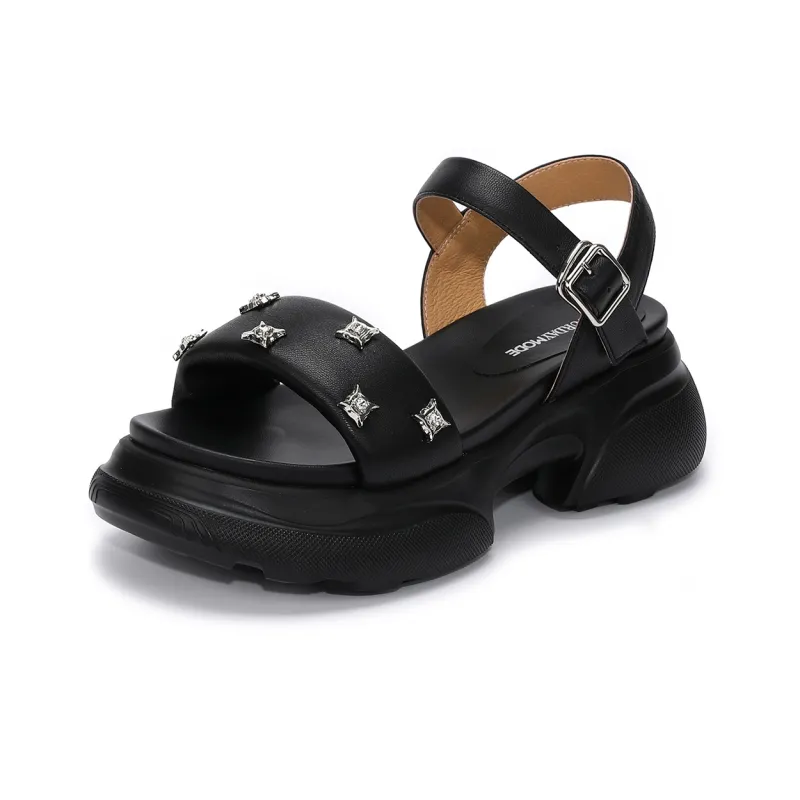 SATURDAY MODE Strap Sandals 7cm Women's Black-1