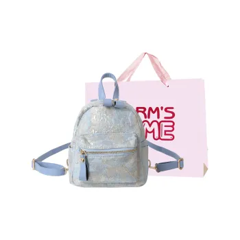 Worm's Home Canvas Backpack Regular Women's Pink/Sky Blue