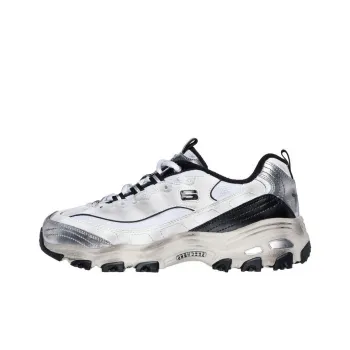 Skechers DLITES Cushioning Anti-Slip And Wear-Resistant Support Lightweight Low-Top Chunky Sneakers Women's White Black