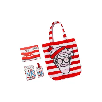 STAYREAL Where Is Willie Collaboration Polyester Tote Bag Shopping Bag Shoulder Bag Handbag Unisex Red & White