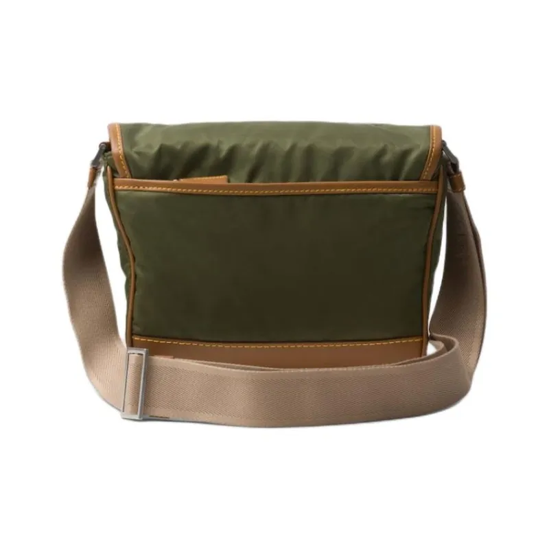 PRADA Recycled Nylon With Patchwork Leather Crossbody Bag Shoulder Bag Women's Khaki & Camel-2