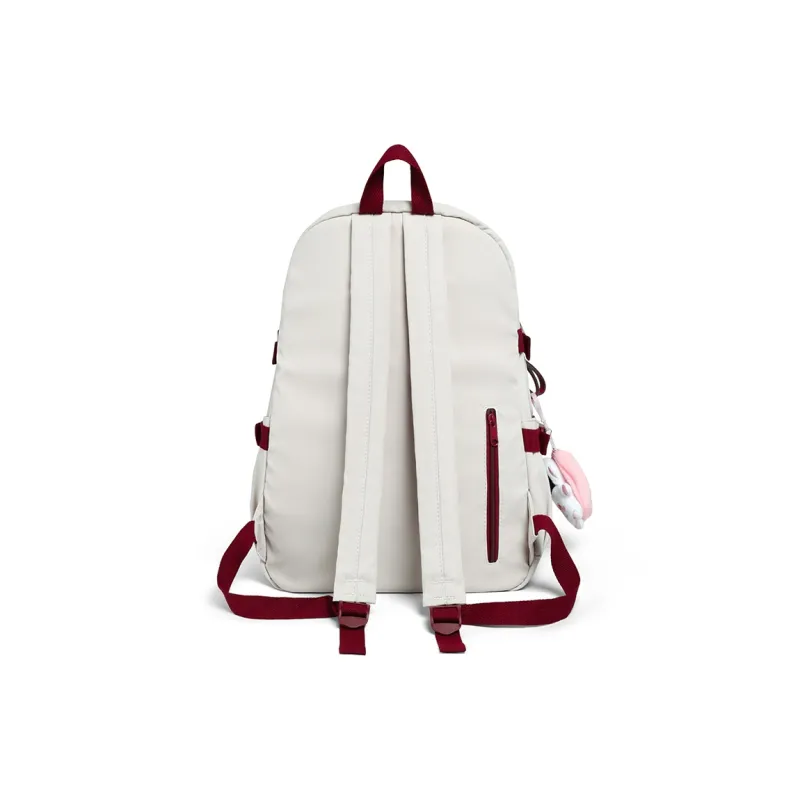 Kevin Cohen Nylon Fabric Backpack Regular Unisex Black/White/Purple-2