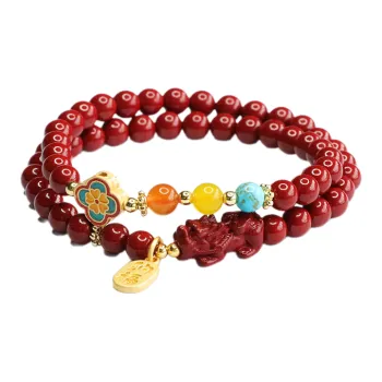 FUO Reconstructed Cinnabar Bracelets Unisex