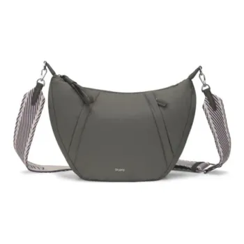 ORYANY Cow Leather With Nylon Crossbody Bag Shoulder Bag Women's Dark Gray