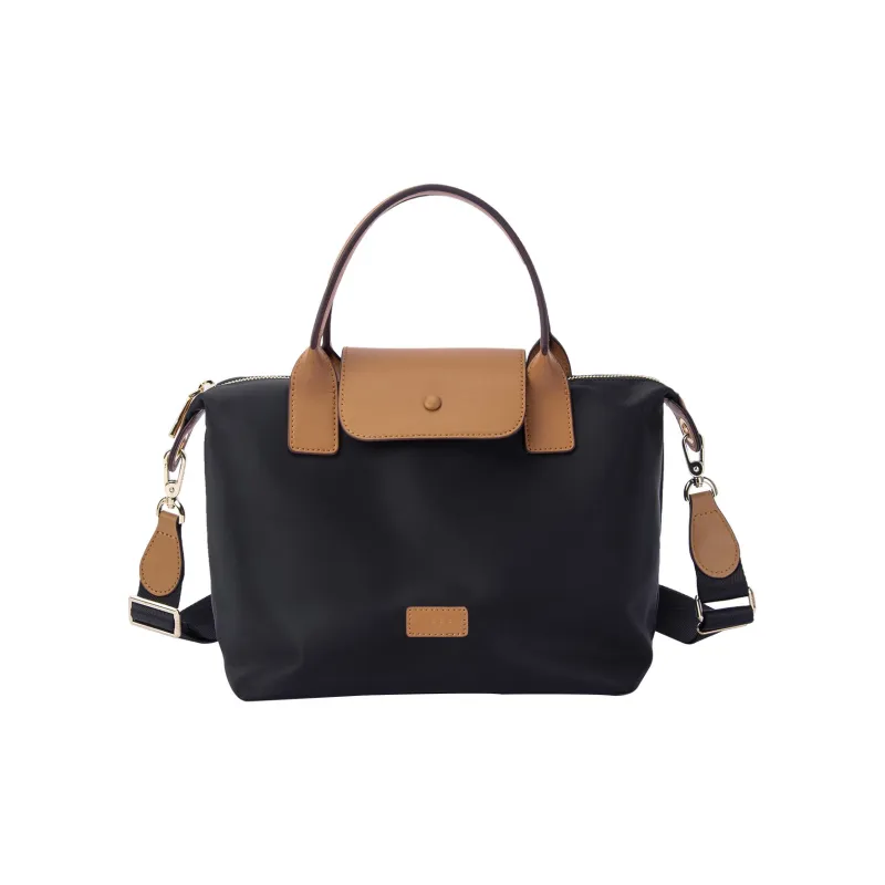 LEFF Fabric Classic Elegant Crossbody Bag Tote Bag Shopping Bag One Shoulder Handbag Medium Size Women's Hepburn Black-0
