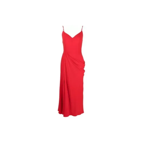 Alexander McQueen Rochie Midi Alexander Mcqueen Draped Rosie Slip Dresses Women's Red