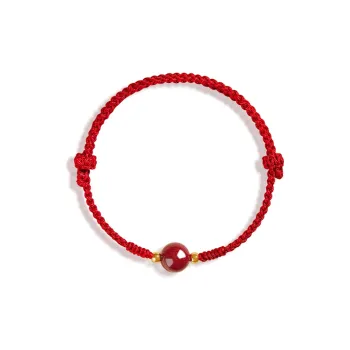 Moon Jewelry Reconstructed Cinnabar Jade Hand Rubbed Unisex
