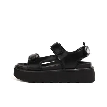 XIAOFAMIAO Versatile Casual Platform Open Toe Hook-and-Loop Strap Sandals Women's