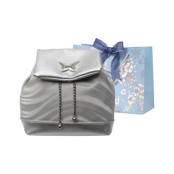REDOO PU Backpack Women's Silver/Ecru/Black