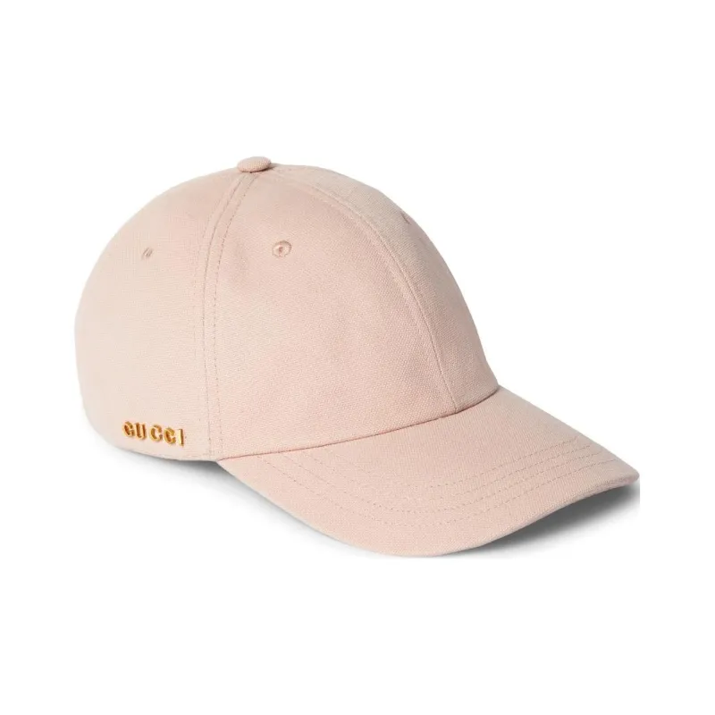 GUCCI Canvas Baseball Caps Women's Light Pink-1