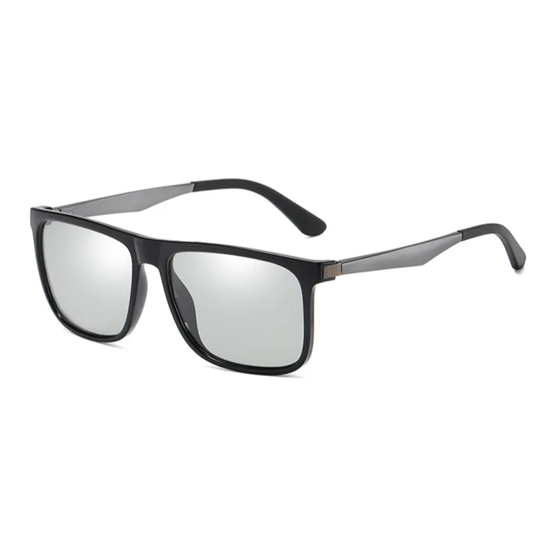Thunder Pailong Alloy Aluminum Magnesium Alloy Square Sunglasses Unisex Black-4