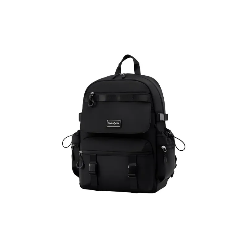 SAMSONITE Fabric Backpack Medium Size Unisex Black/Beige-1