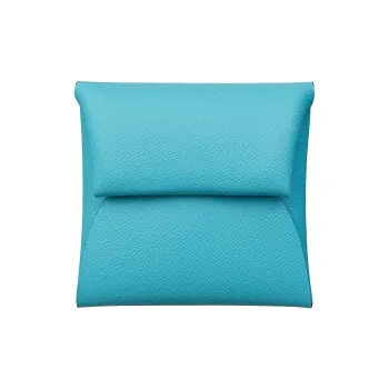 HERMES Bastia Madame Calfskin Wallet Women's P3 Nordic Blue