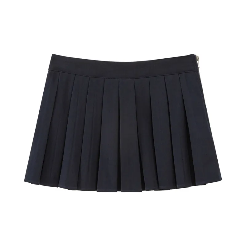 CHUU 2024 Fall New Arrivals Casual Short Skirts Women's Navy Blue-1