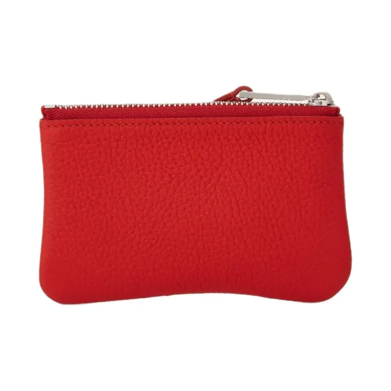 FERRAGAMO Calfskin Coin Purses Card Holders Men's Cyan Gold Stone Color With Flame Red Accents-1