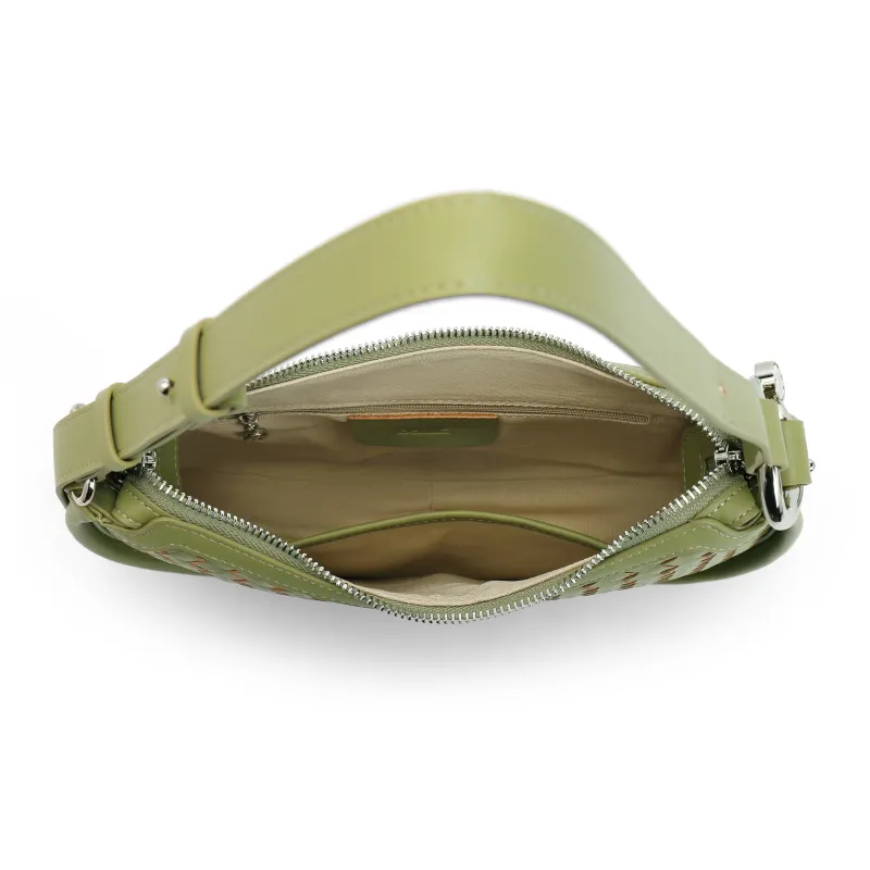 BELLE Premium Texture Crossbody Bag, Handbag Medium Size Women's Black, Beige, Green, Apricot-14