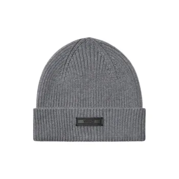 VERSACE Logo Patch Knitted Beanie