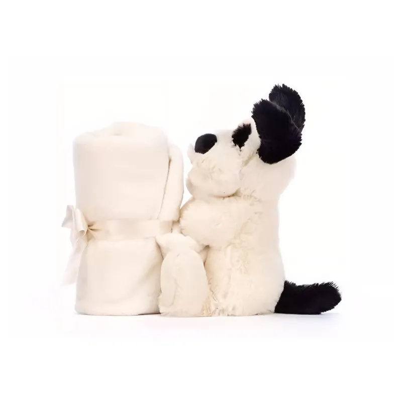 JELLYCAT Bashful Black & Cream Puppy Soother-1