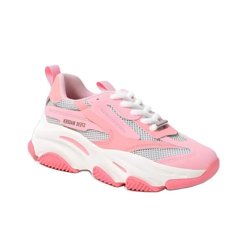 STEVE MADDEN Low-Top Chunky Sneakers Women's Pink-3