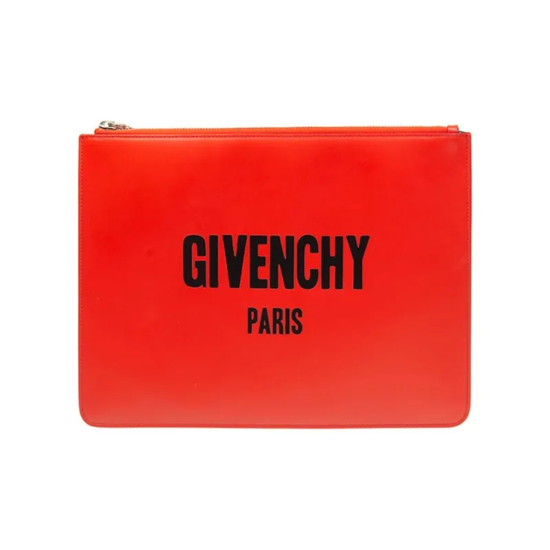 GIVENCHY Cow Leather Clutch Women's Red-0