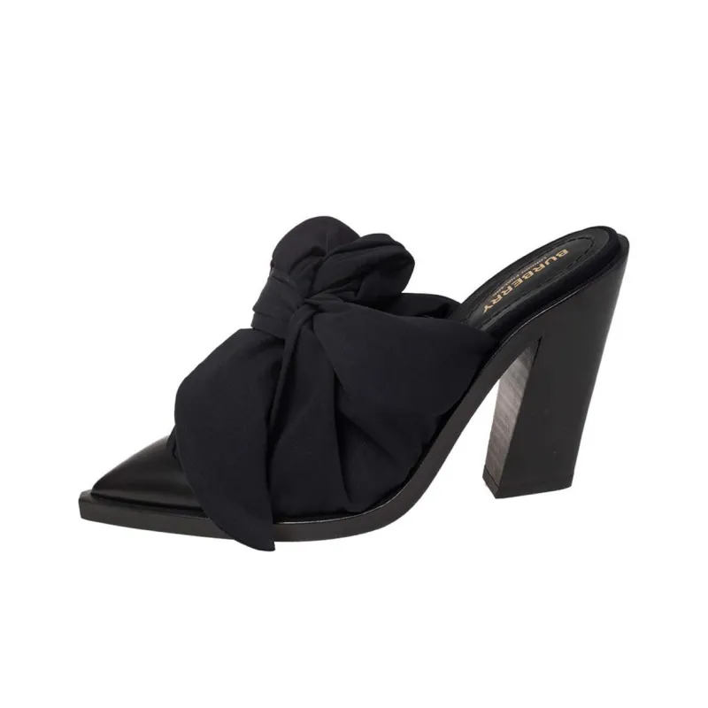 Burberry Closed Toe Slippers 10cm Women's Black-0
