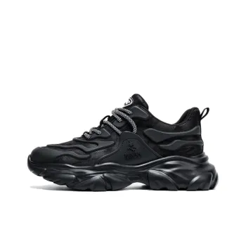 FAIRWHALE Low Top Chunky Sneakers Men's Pure Black