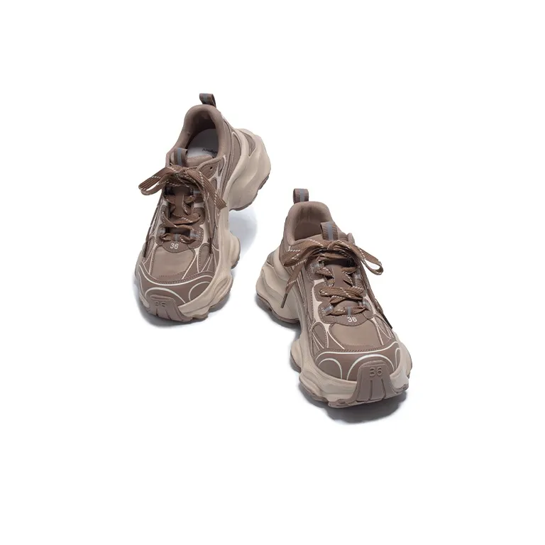 OG Offground Tracing Mountain Wilderness Cushioned Wear Resistant Breathable Low Top Chunky Sneakers Women's Brown-3