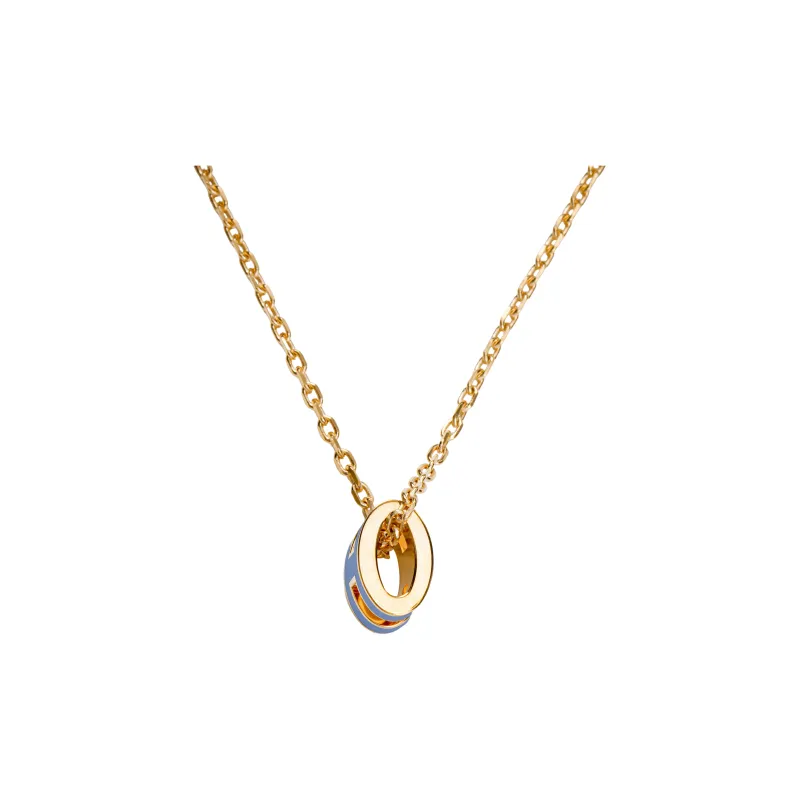 HERMES POP H Collection Gold Plated Metal Necklaces Unisex Purple-2