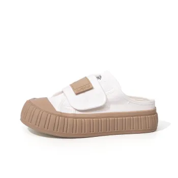 Feiyue Rubber Sole Abrasion Resistant Slip Resistant Wrap toe Slippers Women's White Brown