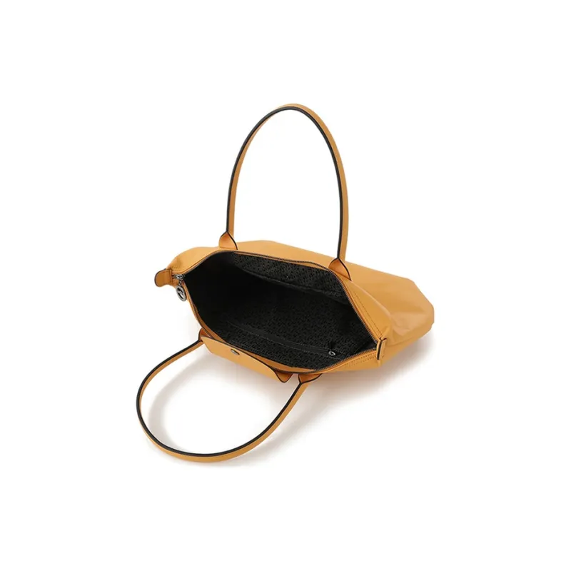 LONGCHAMP Le Pliage Xtra Cow Leather Handbag Medium Size Women's Almond Yellow-5
