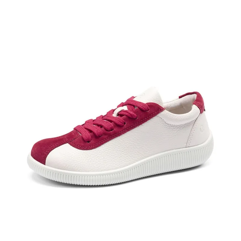 Ecco Low Top Skateboard Shoes Women's White-2