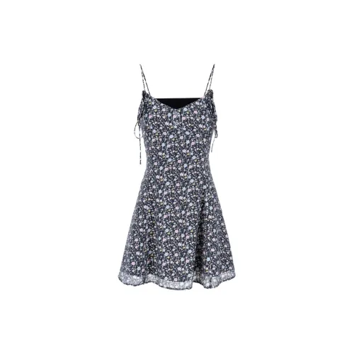 YESWOMEN Slip Dresses Women's Gray Navy Blue Floral Pattern