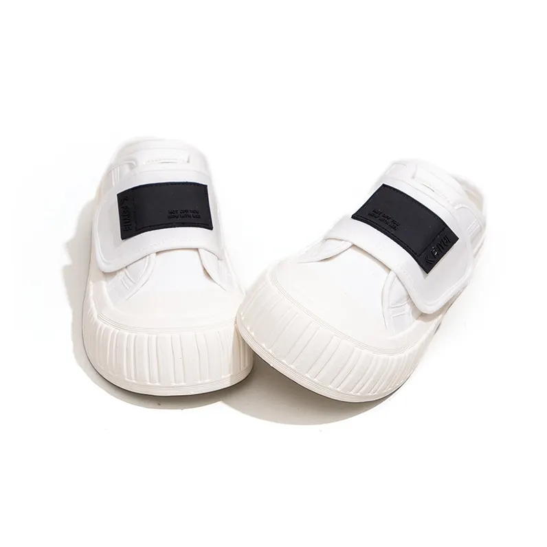 Feiyue Rubber Sole Abrasion Resistant Slip Resistant Closed Toe Slippers Women's White Black-3