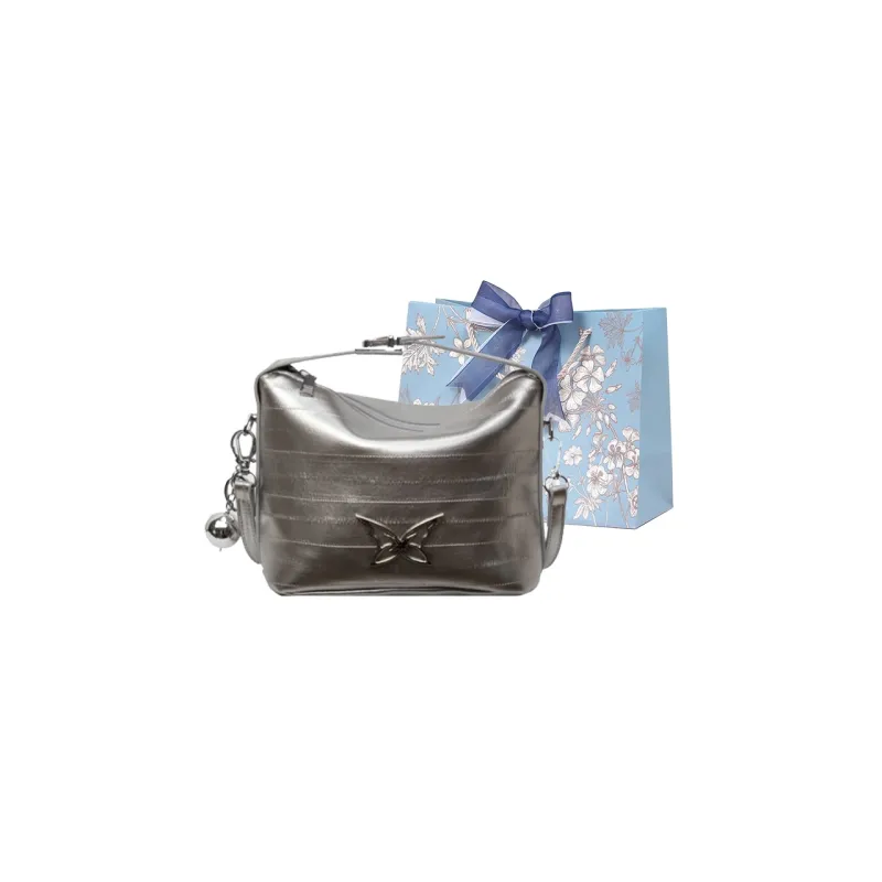 REDOO Pu Handbag Shoulder Bag Crossbody Bag Regular Silver/Ecru/Black-0