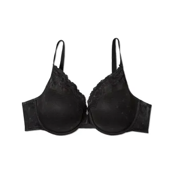 Victoria's Secret CURVY COUTURE Sheer Whisper Plunge T-Shirt Bra / B Bra Women's Black