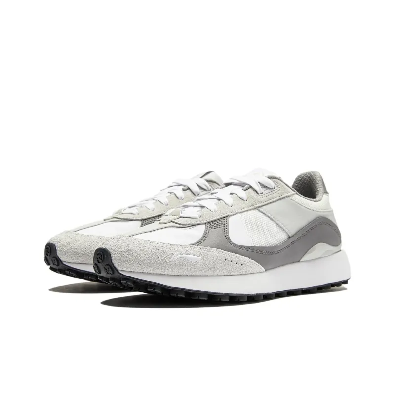 LiNing 70s Heritage Cushioned Slip Resistant Low Top Casual Shoes Men's White Gray-2