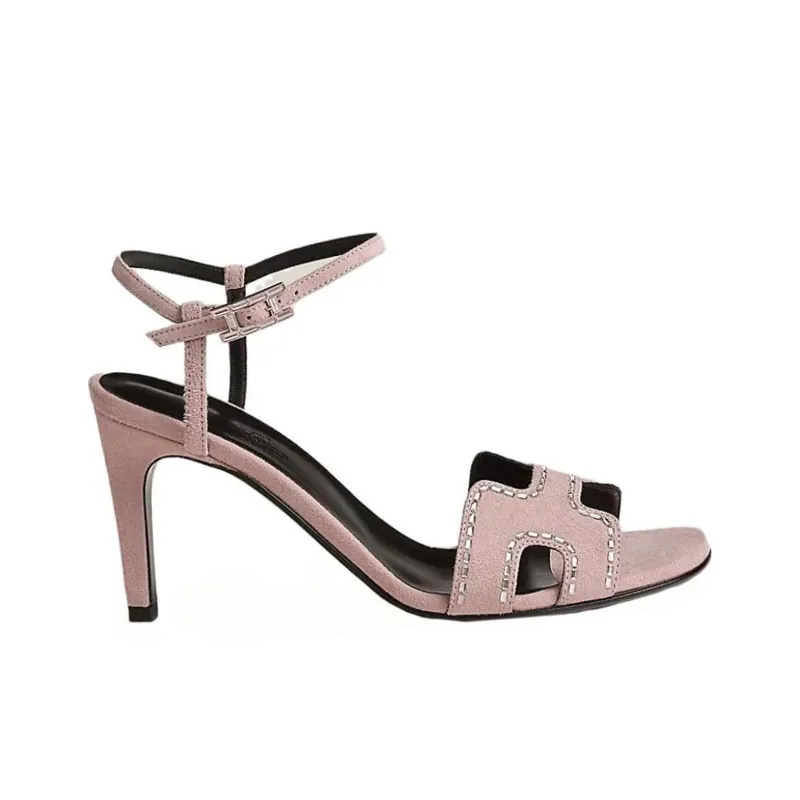 HERMES Heden One Strap Sandals 8cm Women's Light Pink-1