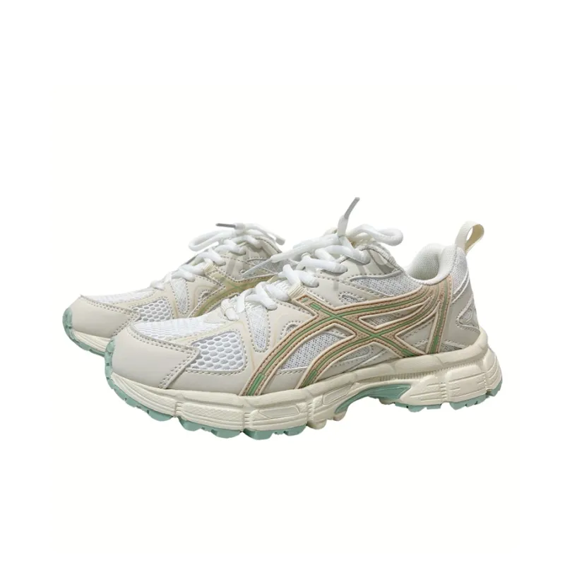 MQGAll Anti Slip Wear Resistant Breathable Lightweight Low Top Running Shoes Unisex Ecru-1