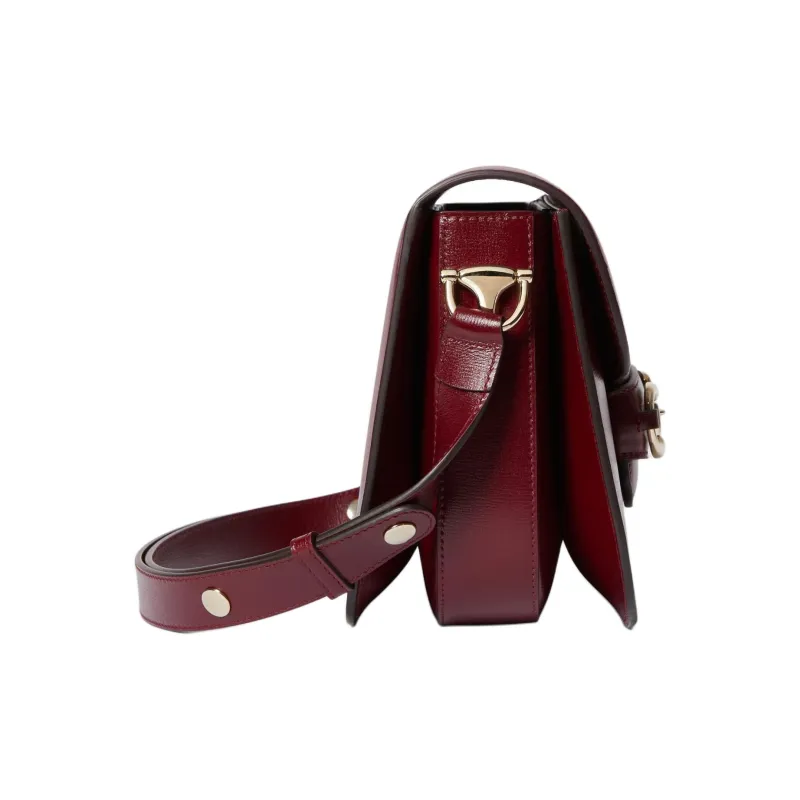 GUCCI Horsebit 1955 Leather Handbag, Shoulder Bag Women's Red-2