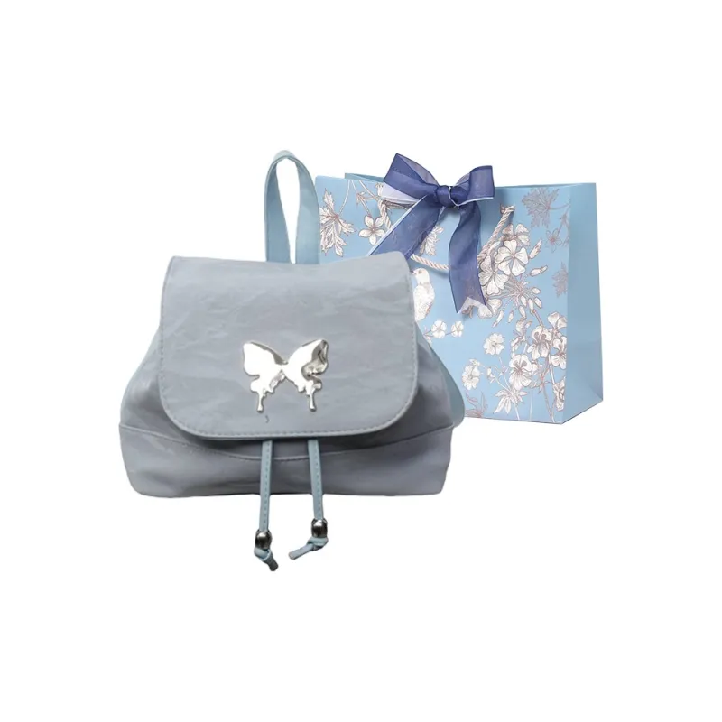 REDOO PU Backpack Regular Women's Silver/Ecru/Blue-9