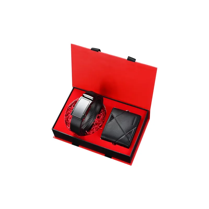Old Man's Head Business Casual Wallet Set Leather Belts Men's Width 3.3cm-2