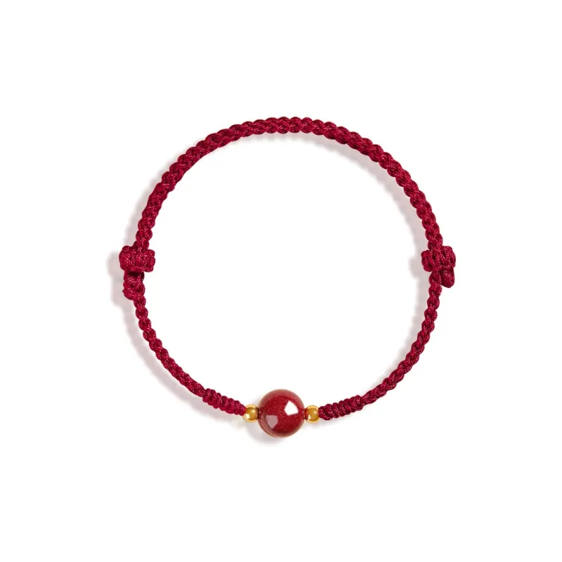 Moon Jewelry Reconstructed Cinnabar Jade Hand Rubbed Unisex-5