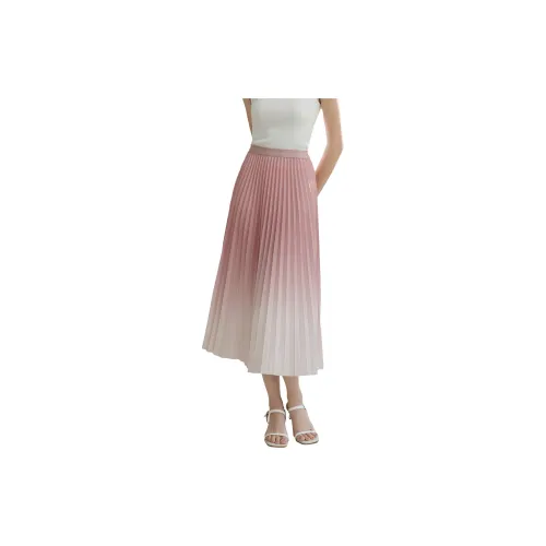 SMEN Casual Long Skirts Women's Pink