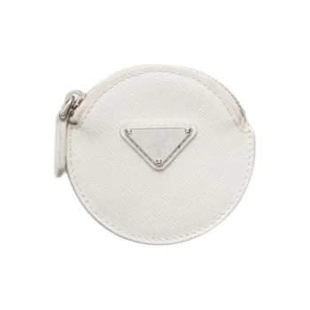 PRADA Saffiano Leather Coin Purse Women's White