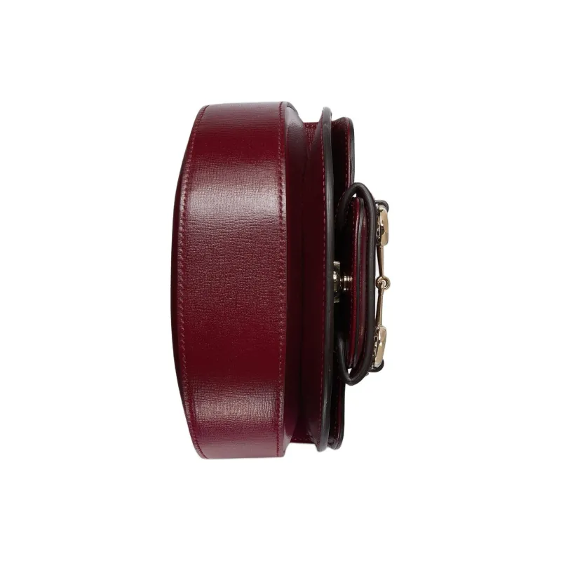 GUCCI Horsebit 1955 Leather Shoulder Bag Crossbody Bag Handbag Mini Women's Burgundy-4
