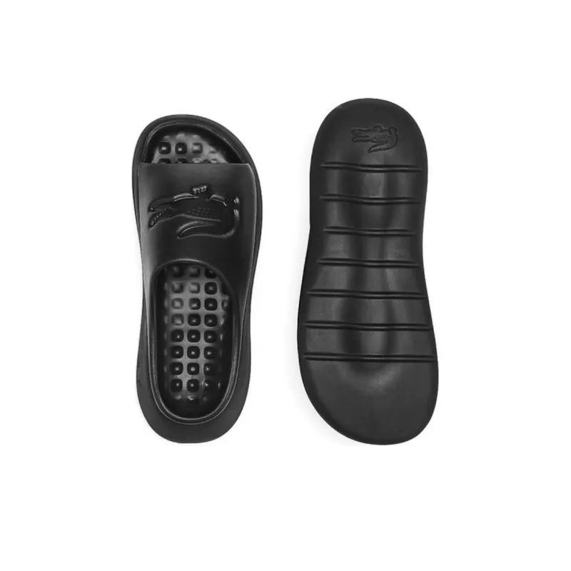 LACOSTE Rubber Sole Abrasion Resistant Slide Slippers Men's Black-4