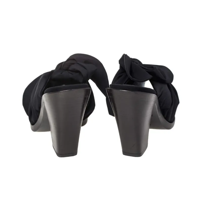 Burberry Closed Toe Slippers 10cm Women's Black-5