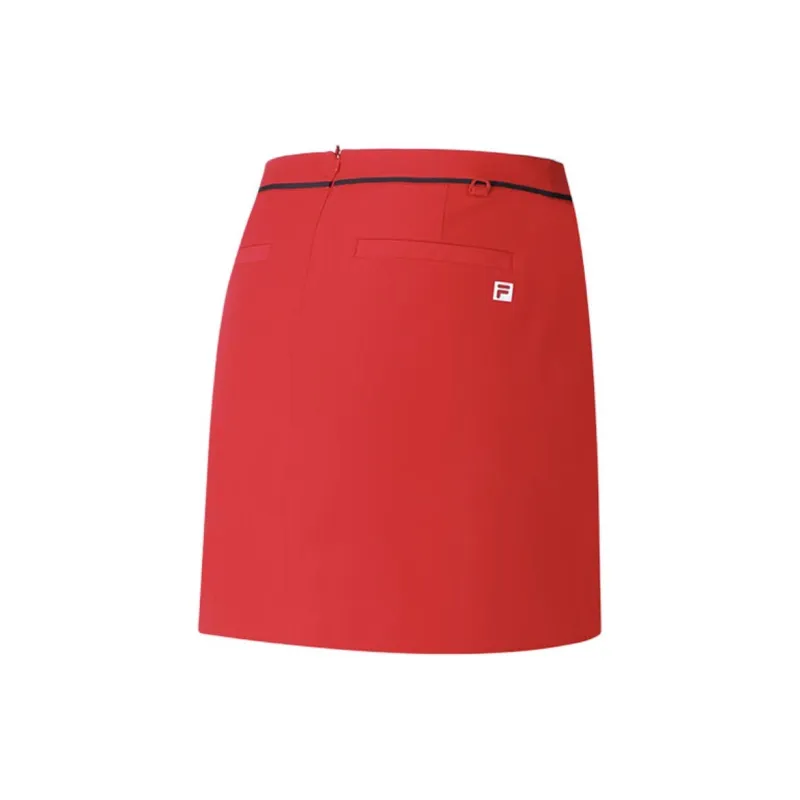 FILA SS24 Casual Short Skirts Women's Fluorescent Flame Red-1
