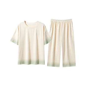 Close-fitting Areas Pajama Set Women's Apricot